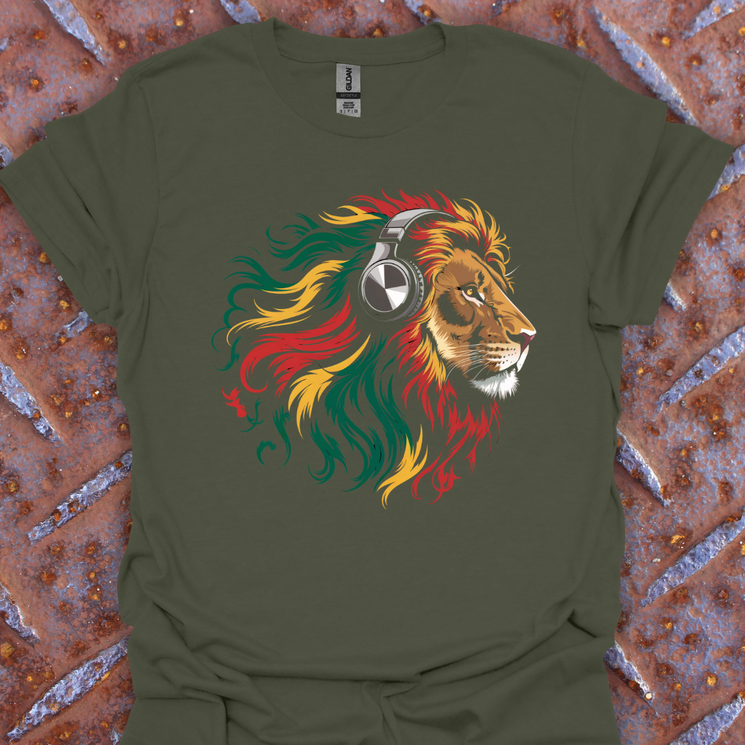 Lion Wearing Headphones