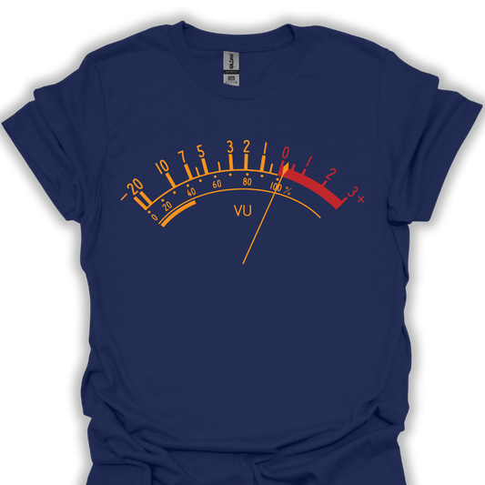 Vintage VU Meter Graphic Tee for Music Lovers